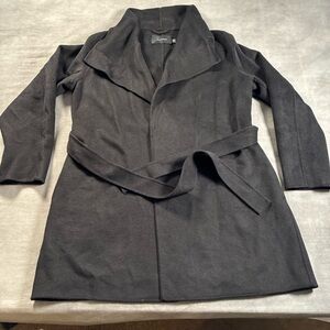 Tahari Women's Black Belted Coat Size XL